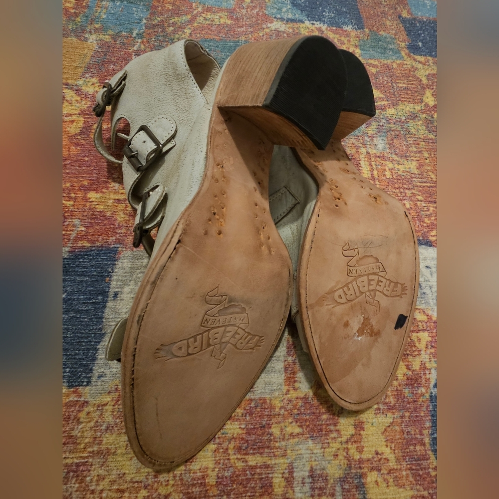 Freebird by Steven Quail Bootie Sandal Open Toe Boho Distressed Size 12 - Picture 12 of 16